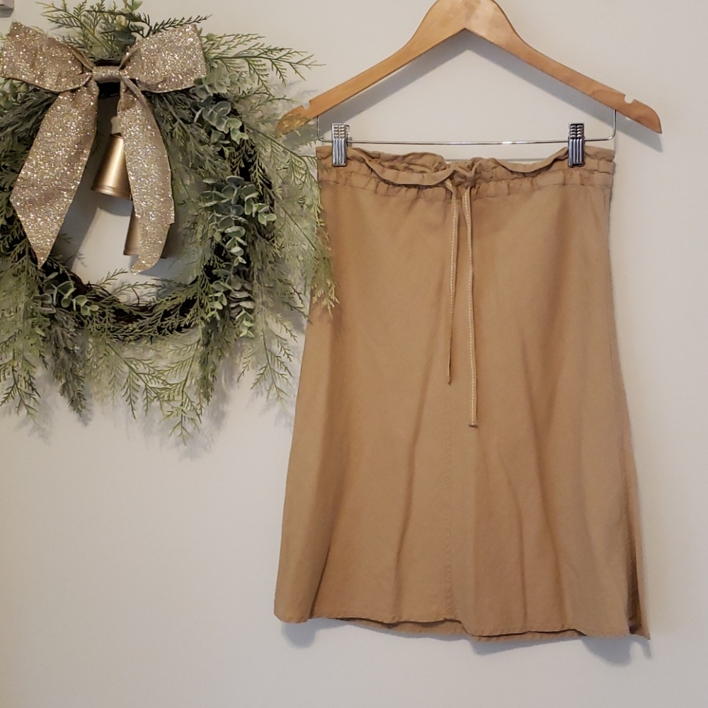Linen khaki color skirt